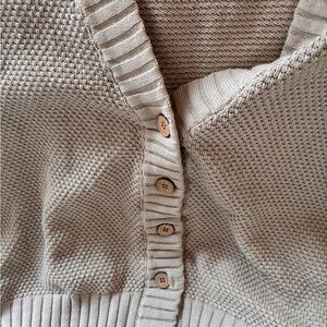 Women's Classic Button-Front Knit Cardigan and pants Set. Beige